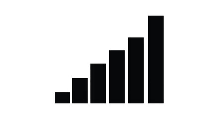 A striking visual representation of increasing data or signal strength depicted as a silhouette © Kuntol02