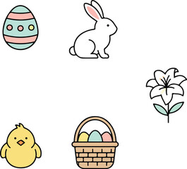Easter Vector on Transparent Background with Bunny and Celebration Concept