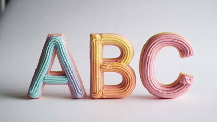 Colorful letters spell ABC in a bright setting for educational purposes and creative decoration