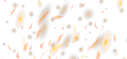 Abstract Fire Petals and Glowing Energy Shapes on Black Background