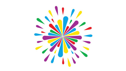 Obraz premium Colorful Firework Explosion Isolated on White Background