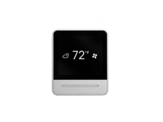 Smart thermostat device isolated on transparent background