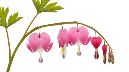 Fototapeta premium Delicate pink flowers hanging gracefully on a stem