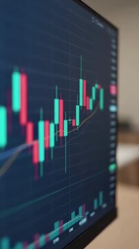 Dynamic Stock Market Trends: Visualizing Price Movements Through Time with Vibrant Candlestick Charts and Financial Data Indicators
