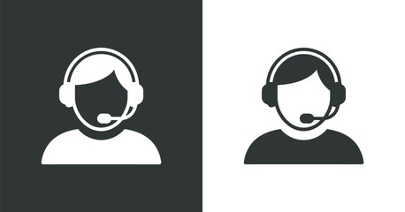 A striking visual representation showcases two distinct human head silhouettes with headsets symbolizing communication and customer service concepts high quality