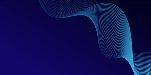 Dark blue abstract background with glowing wave lines. futuristic background Modern concept technology. Vector illustration