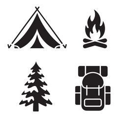 Hot drink thermos silhouette for winter camping and cold travel