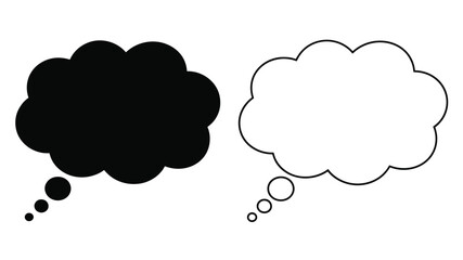 Contrasting thought bubbles one dark and one light a striking silhouette © MD