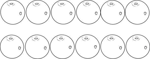 Black and white hand drawn berry sketch set row, fresh organic fruit CAD drawing flat vector illustration for cookbook design © Mohsana