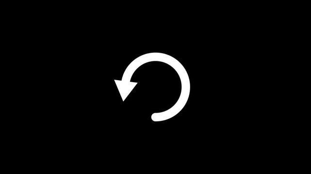 Circular arrow indicating loading or refreshing process on black background