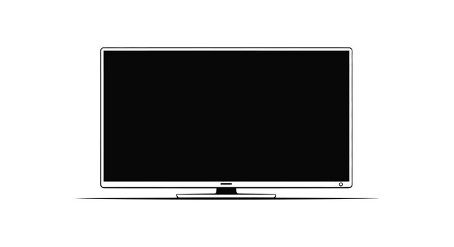 a modern flat screen television displayed against a white background a striking silhouette