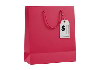Pink shopping bag with dollar tag