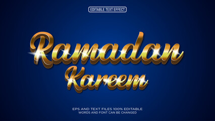 Ramadan Kareem gold style 3D editable text effect