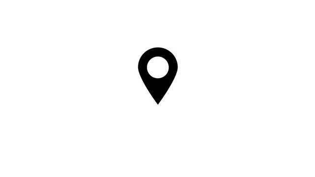 Simple black location pin icon on a white background