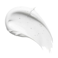 Fototapeta premium White cream smear with small particles isolated on transparent background