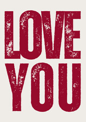 Valentines Day poster design, love quote greeting card