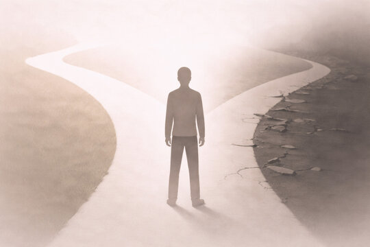 Choosing between the right and wrong concept image 