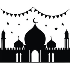 islamic festival background on white background