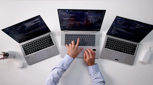 Man Coding Web Software