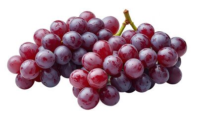 Fototapeta premium A cluster of fresh red grapes on transparent background