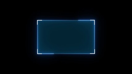 Futuristic neon HUD callout frame for digital interface. Sci fi HUD lower third with copy space for broadcast titles. Neon UI screen overlay for gaming and news use. News mocup frame, hud elements. - Powered by Adobe