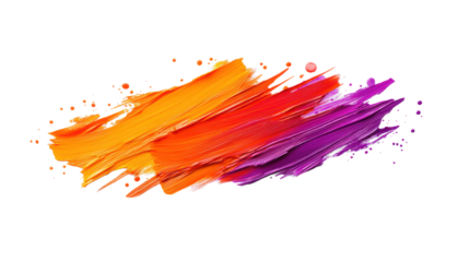 Vibrant Brush Strokes on Transparent Background