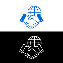 Global Business Partnership and International Cooperation Line Icon
