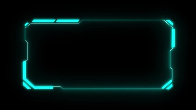 Futuristic HUD frame for digital technology interface. Sci fi hologram screen panel for gaming, esports, and business dashboards. Cyber UI frame with abstract technology layout and copy space.