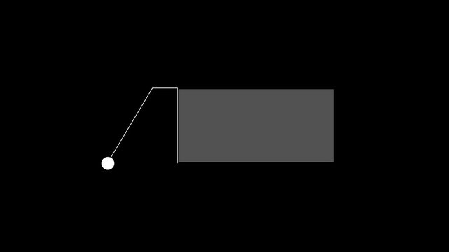 HUD callout pointer box for digital interface overlay. Futuristic UI label with connecting line and copy space. Minimal technology frame element on dark background. Callout frame to mocup.