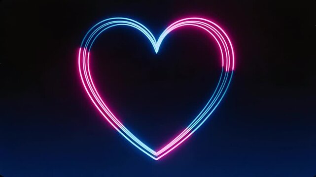 Heart Draw Animation Romantic Love Motion ai generated
