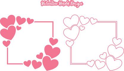 Cute Love Heart Border Design for Valentine&rsquo;s Day