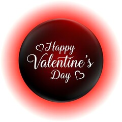 Happy valentine's day button isolated on white background