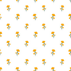 seamless floral pattern with yellow flowers 
