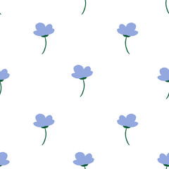 seamless pattern with light blue flowers