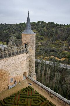 Alc&aacute;zar of Segovia Tower Overlooking the Green Valley