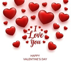 I love you valentine's day card isolated on white background