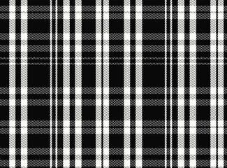 Seamless Black White Plaid Pattern for Fabric Textile Background