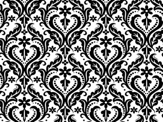 illustration vector floral pattern, seamless ethnic classic vintage, abstract texture