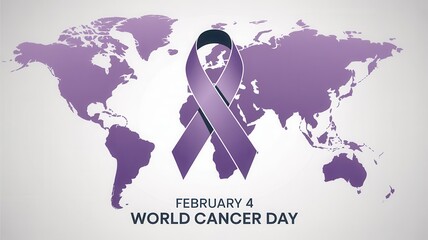 Celebrating world cancer day on february 4th with a global purple ribbon