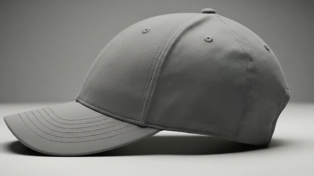 Gray Baseball Cap Showcase: A Rotating View of Style and Functionality in Clothing Product