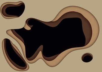 Abstract organic shapes background with layered brown and beige forms
