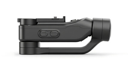 Handheld 3-Axis Smartphone Gimbal Stabilizer, Mobile Phone Camera Stabilization Gear for Video Recording and Content Creation,Black Professional Photography Tool Isolated on White for Smooth Cinematic