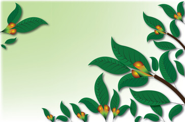 Abstract art icon leaves modern elegant template design.