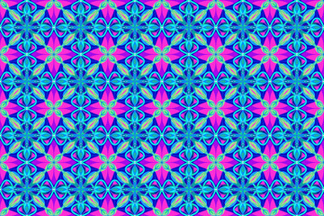 万華鏡のようなモザイク風シームレス模様 3-28