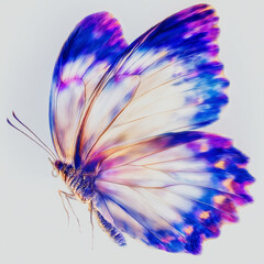 Watercolor butterfly illustration with delicate translucent wings  