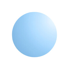 Light blue sphere gradient isolated on transparent background
