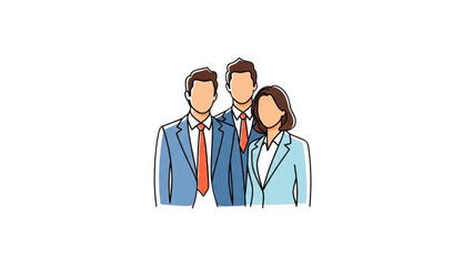 Fototapeta premium Three professionals standing together in a corporate environment