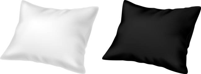 Template of pillows in two colors isolated on white background. Vector illustration.