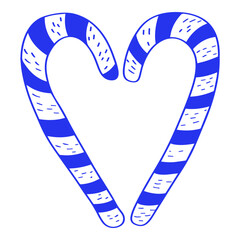Striped Candy Canes Forming Heart Doodle