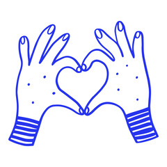 Hands Making Heart Shape Doodle
